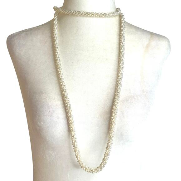 Vintage Faux Mini Pearls Rope Necklace - Picture 4 of 4